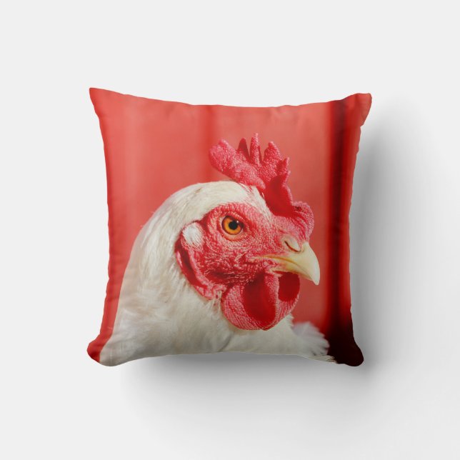 Farm Chicken  Throw Pillow (Front)