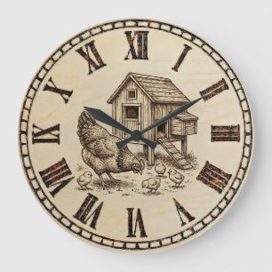 Farm Chicken Wall Clock