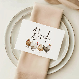 Farm Chicken Wedding Bride Reserved Seating Card