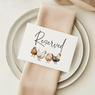 Farm Chicken Wedding Guest Reserved Seating Card