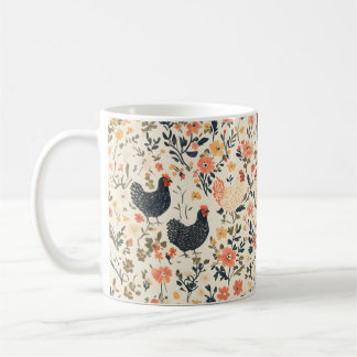 Farm Chickens, Hens \ Flowers Cottage Coffee Mug