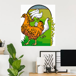 Farm Chickens Poster