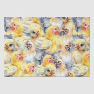 Farm Chickens Watercolor Tissue Paper