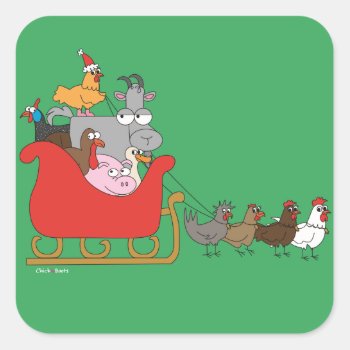 Farm Christmas Stickers by ChickinBoots at Zazzle