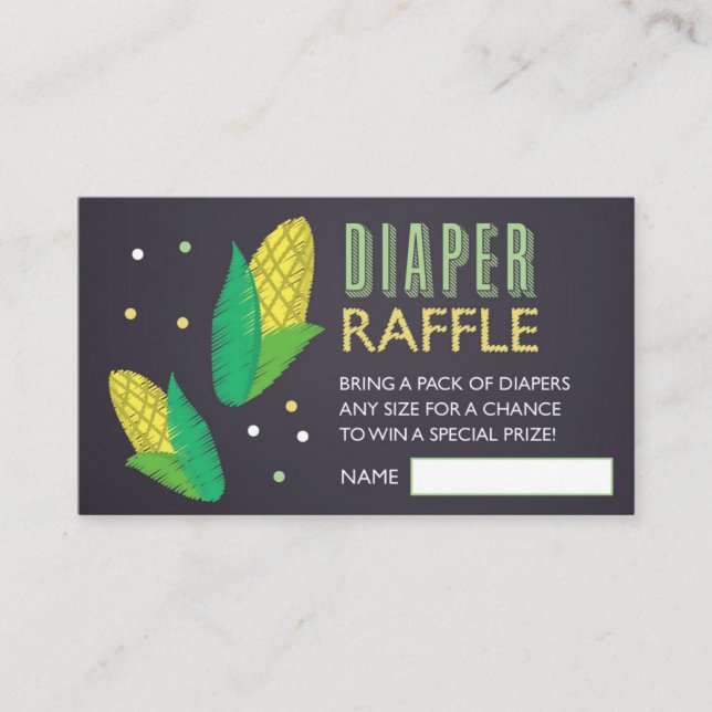 Farm Corn Diaper Raffle Ticket Enclosure Card (Front)