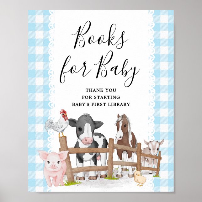 Farm Country Baby Shower Books For Baby Sign (Front)