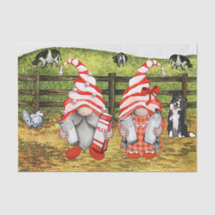 Farm Country Cow Milking Gnomes Landscape Tissue Paper