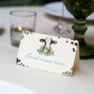 Farm Cow Birthday Place Card