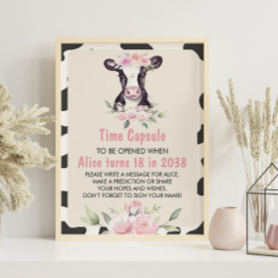 Farm Cow Birthday Time Capsule sign