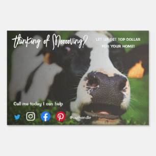 farm cow referral real estate marketing sell postc sign
