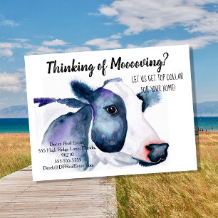 farm cow referral real estate marketing sell postcard