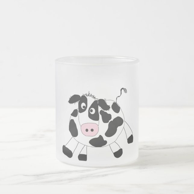 Farm Cow Tshirts and Gifts Frosted Glass Coffee Mug (Center)