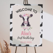 Farm Cow Welcome Sign Birthday Baby Shower