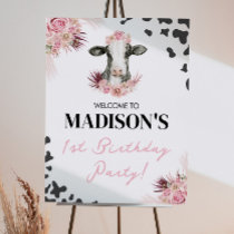 Farm Cow Welcome Sign Birthday Baby Shower