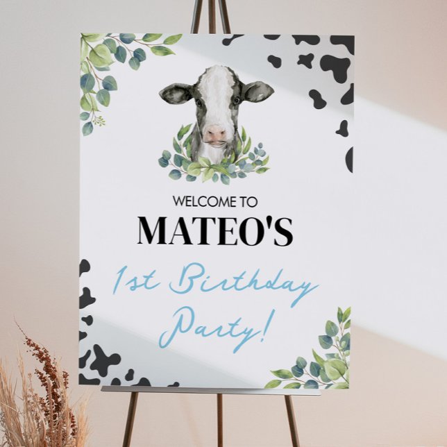 Farm Cow Welcome Sign Birthday Baby Shower (Creator Uploaded)