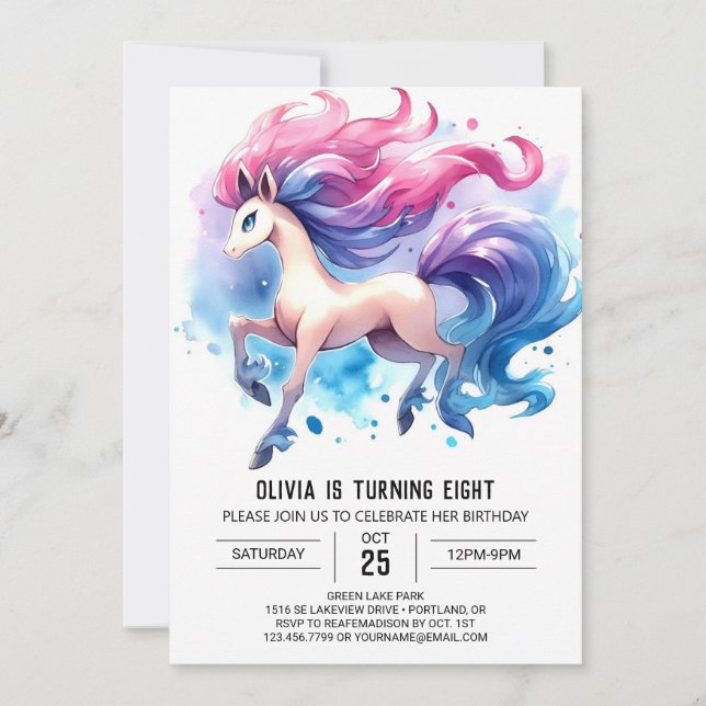 Farm Custom Horse Birthday Invitation (Front)