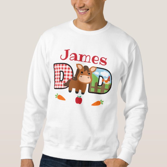 Farm Dad Birthday | Barnyard Birthday  Sweatshirt (Front)