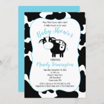 Farm Dairy Cow Boy Baby Shower Invitation