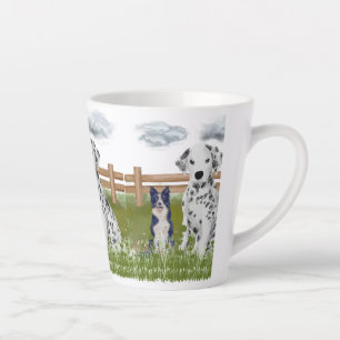 Farm Dog Duo Rustic Animal Art Latte Mug