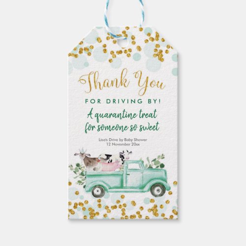 Farm Drive by Baby Shower thank you tag