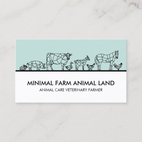 Farm Duck Cow Goat Donkey Chicken Pig Business Card