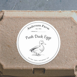 Farm Duck Eggs Label White Sticker