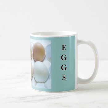 Farm Eggs. Blue And Brown Design Coffee Mug by CountryCorner at Zazzle