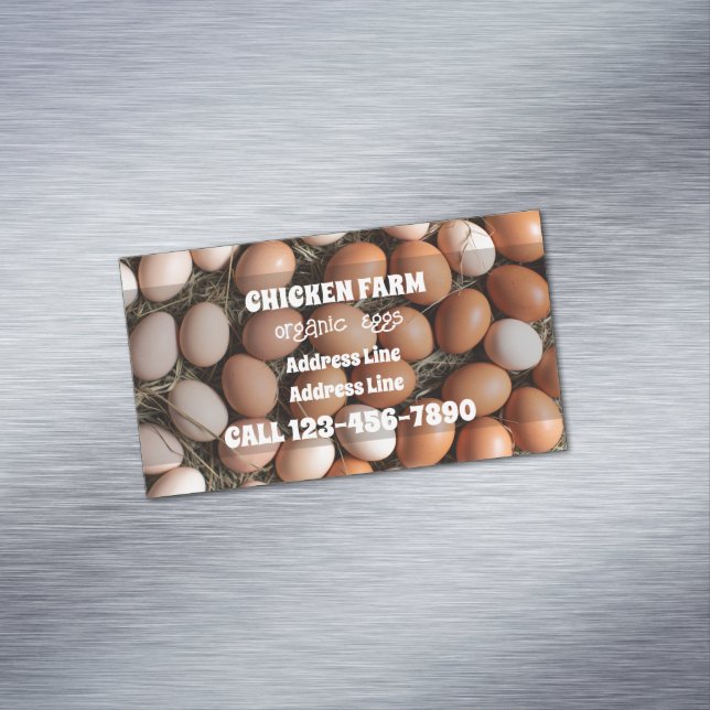 Farm Eggs Business Card Magnet (In Situ)