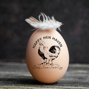 Farm Eggs Organic Carton Farmhouse Chicken Rubber Stamp