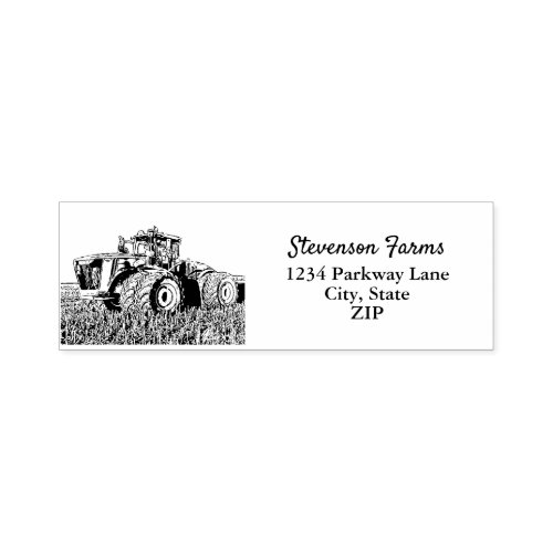 Farm Equipment Business Tractor Return Address Self_inking Stamp