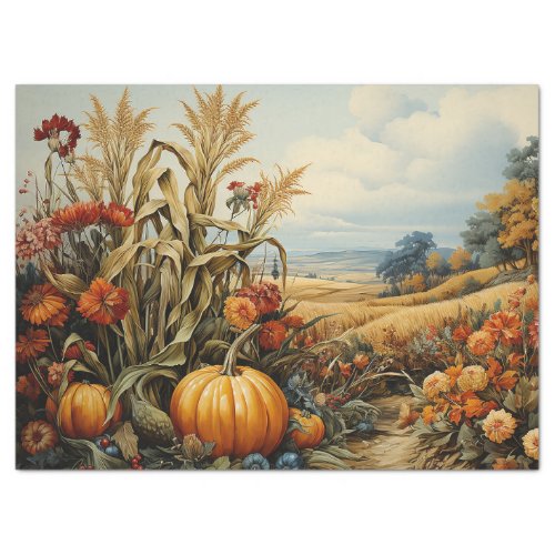 Farm Fall Autumn Pumpkin Decoupage Tissue Paper