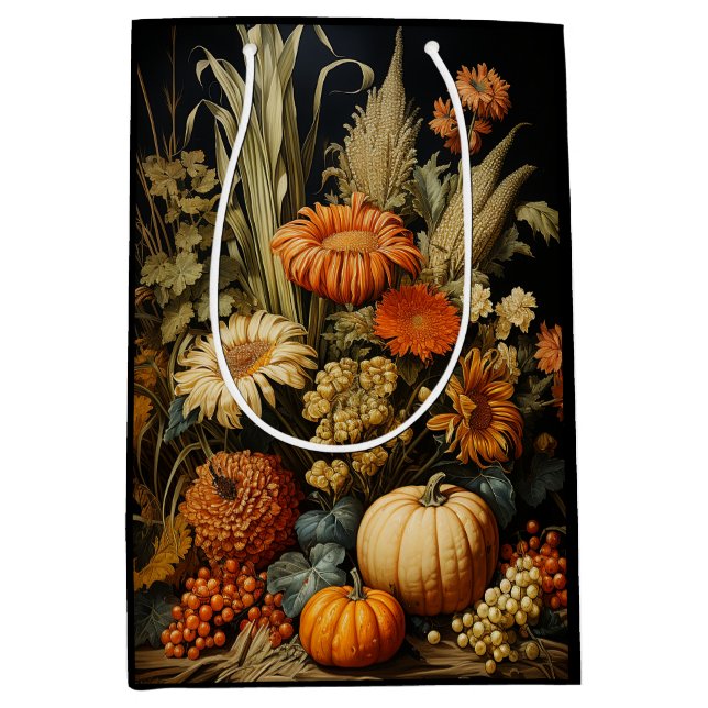 Farm Fall Autumn Pumpkin Medium Gift Bag (Front)