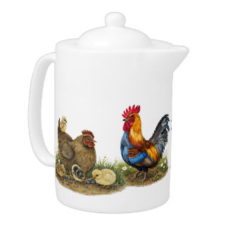 Farm Family Rooster & Hen Teapot