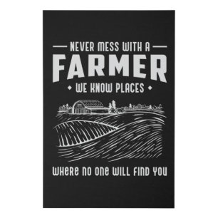 Farm Farmer Farming Agriculture Funny Tractor Gift Faux Canvas Print