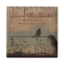 Farm fence bird western barn wedding save the date