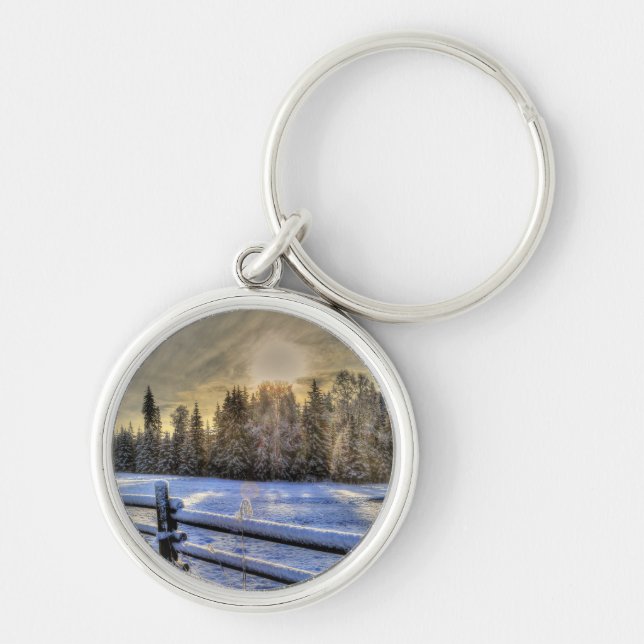 Farm Field, Meadow, Pasture, Paddock Keychain (Front)