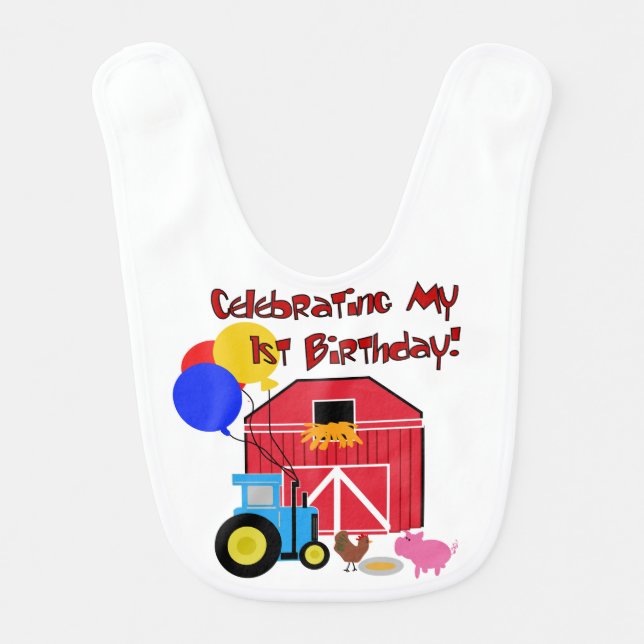 Farm First Birthday Bib (Front)