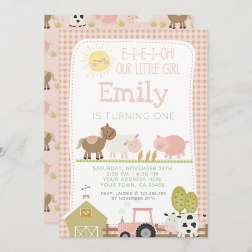 Farm First Birthday Invitation