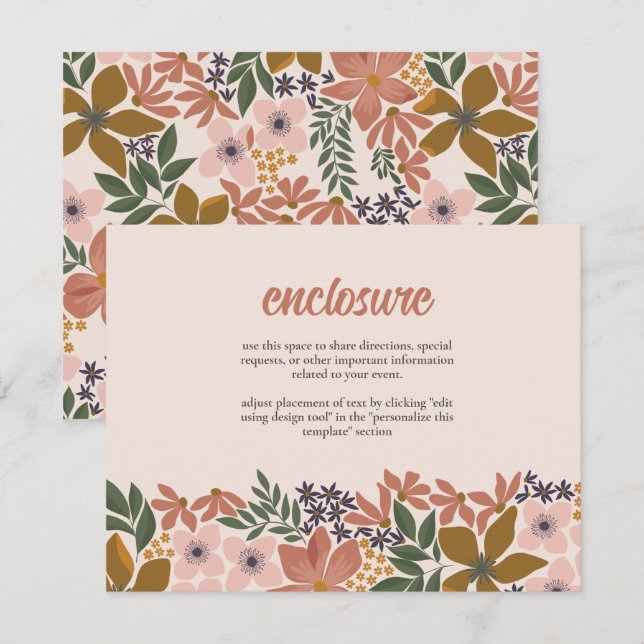 Farm Floral Bridal Shower Invitation Insert (Front/Back)
