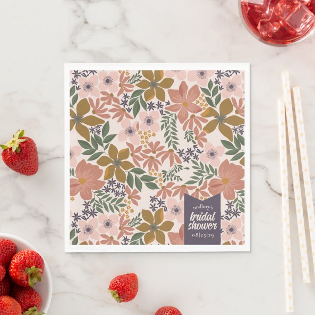 Farm Floral Bridal Shower Personalized Napkins (Insitu)