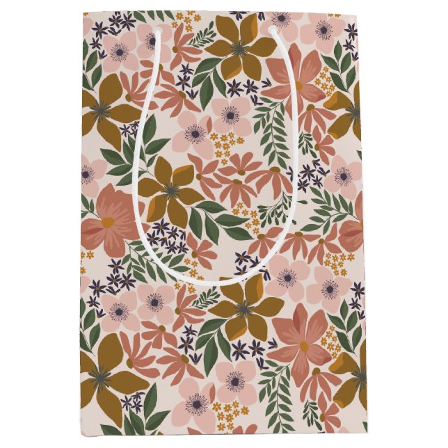 Farm Floral  Medium Gift Bag (Front)