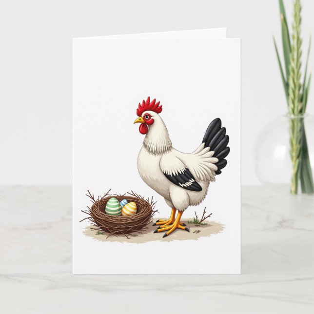 Farm Fowl And Eggs Springtime Card (Front)
