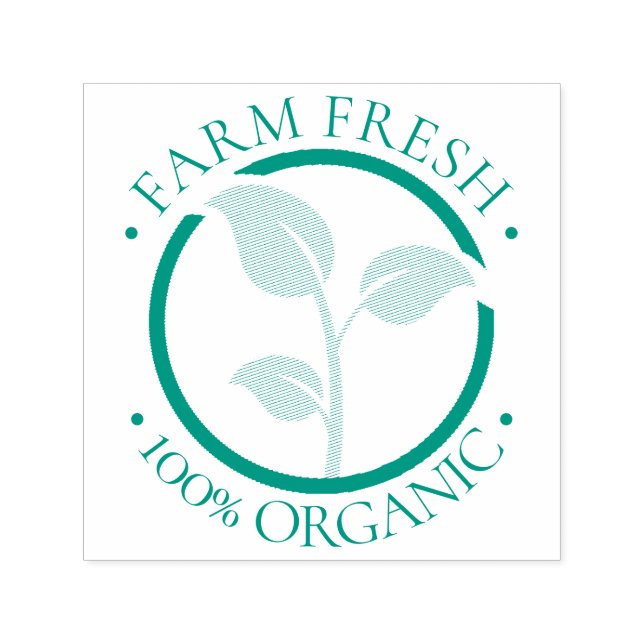 Farm Fresh 100 Percent Organic Food Self-inking Stamp (Design)