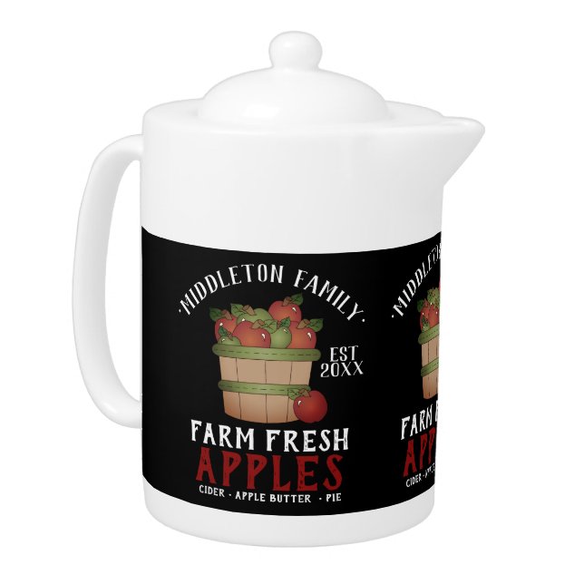 Farm Fresh Apple Basket Teapot (Left)