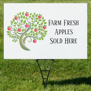 Farm Fresh apple vendors add text Sign