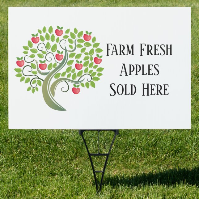 Farm Fresh apple vendors add text Sign (Insitu)