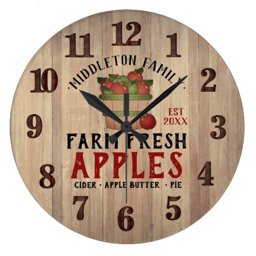 Farm Fresh 🍎 Apples in a Vintage Large Clock