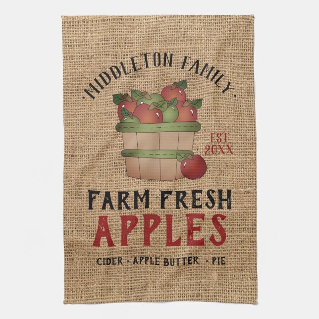 Farm Fresh 🍎 Apples Kitchen Towel (Vertical)