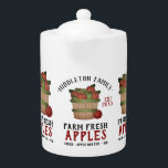 Farm Fresh Apples Teapot<br><div class="desc">Rustic Farmhouse Teapot. Farm Fresh Apple - on a white background design ready for you to personalize. This teapot can be personalized with name and a est. date. Makes a wonderful housewarming gift, a Christmas gift, etc... 📌If you need further customization, please click the "Click to Customize further" or "Customize...</div>