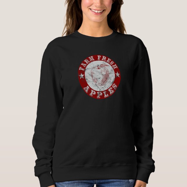 Farm Fresh Apples Vintage Retro Sweatshirt (Front)